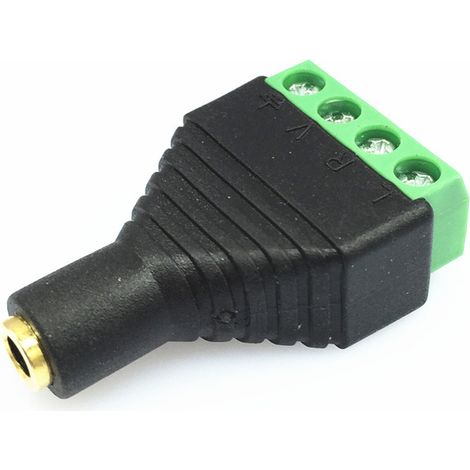 4-polige 2,5-mm-Klinkenbuchse (weiblich) mit Schraubanschluss an der Rückseite 2,5-mm-AUX-Audioanschluss, lötfreier Adapter. (1/5)