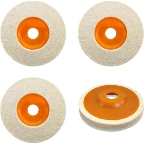 4 x Polishing Discs for Grinder Diameter 125mm, Angle Grinder Hole Diameter 22mm, Wool Felt Polishing Wheel for Polishing Glass, Ceramic, Plastic, Metal, Marble