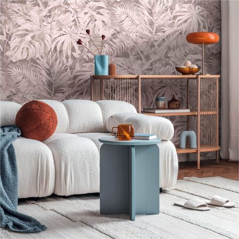 Photo wallpaper wall Profhome 791457 hot embossed non-woven wallpaper slightly textured with palm trees matt pink antique pink brown red 1,59 m x 2,8 m (1/5)