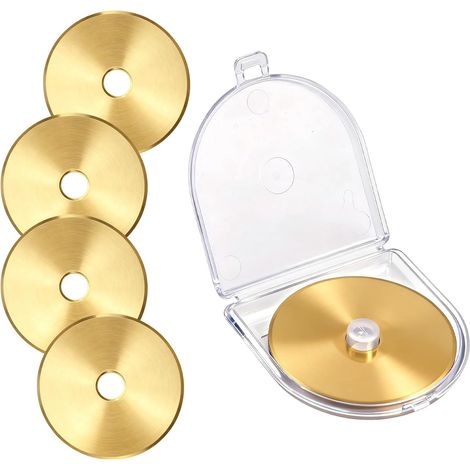 Lot de 5 Lames de Coupe Rotative Revêtues Titane, Lames Circulaires Rechange Universelles pour Couture Quilting Scrapbooking (45mm) (1/5)