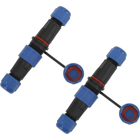 Packung mit 2 wasserdichten 2-poligen Steckern (männlich/weiblich) für die Luftfahrtindustrie zur Verwendung mit Kommunikationsgeräten (1/5)