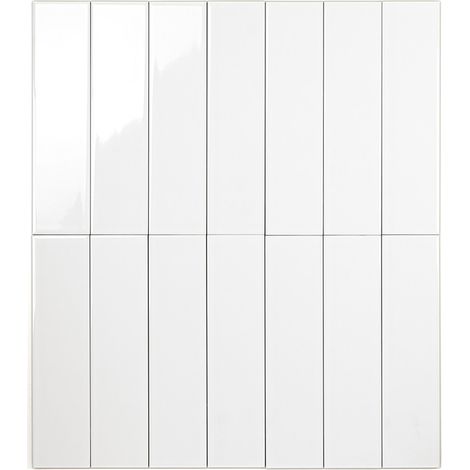 Carrelage Mur Ceramic Connection White Brillante 7,5x30 cm