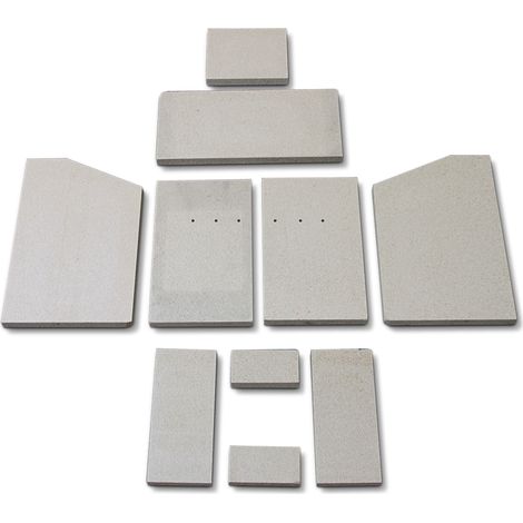 Habillage de foyer pour poêles à cheminée Hamar de Justus - vermiculite - 10 pièces