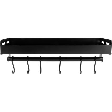 Étagère murale à épices avec barre de rangement pour pots, bouteilles et boîtes de conserve. (1/5)
