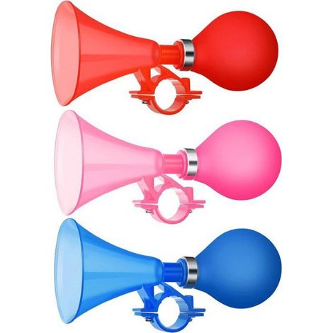 Klaxons de Vélo Enfant, Lot de 3 Accessoires Amusants pour Scooter et Jeux, Rouge/Bleu/Rose (1/5)