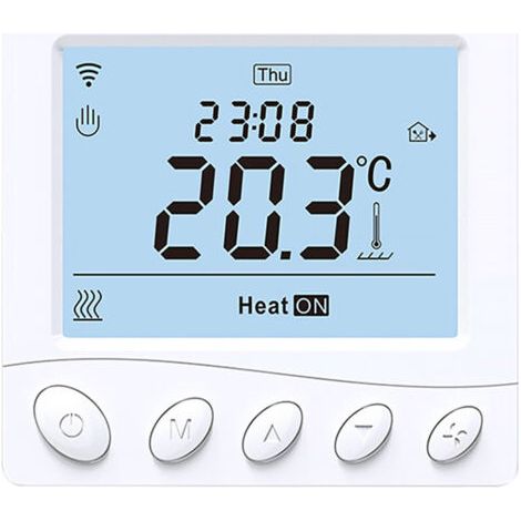QORVA- Thermostat de chauffage électrique Intelligent WIFI 16A, écran LCD 3.2 pouces, avec Application et commande vocale, Programmable numérique (1/4)