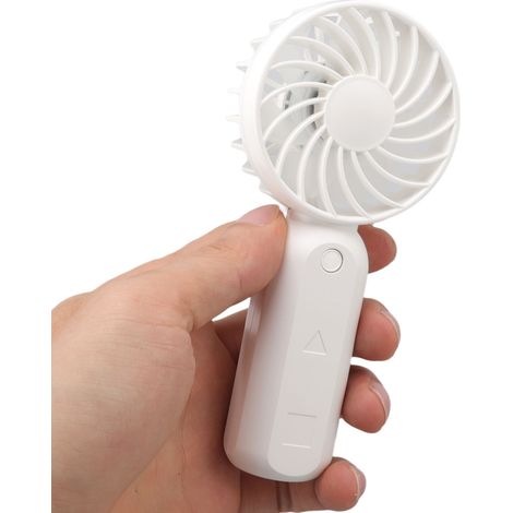 Ventilateur de Poche USB Rechargeable 5V avec 3 Vitesses, Lumière Colorée Changeante, Grille de Protection et Dragonne Portable