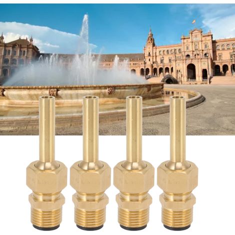 Lot de 4 têtes d'arrosage à jet unique fileté externe, entièrement en cuivre, tête hexagonale à injection directe, buse de fontaine CC, 4 points G1/2 (1/5)