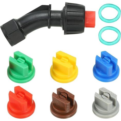 Pulvérisateur Buse, 1 Ensemble - 110° Plat Ventilateur Forme avec 6pcs 0,15-0,6 mm Pore Spray Buse Conseils, pour le Remplacement du Sac Dos Désherbage (1/5)