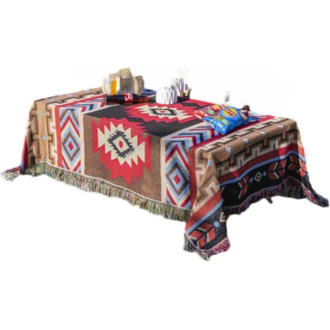 Nappe de pique-nique et de table bohème 90 x 180 cm