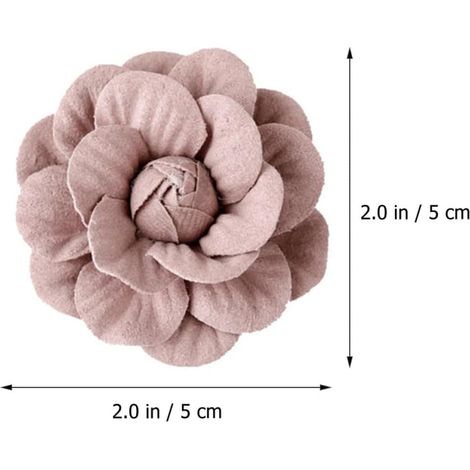 10 Pièces Fleur de Camélia DIY en Cuir Synthétique Rose (1/5)
