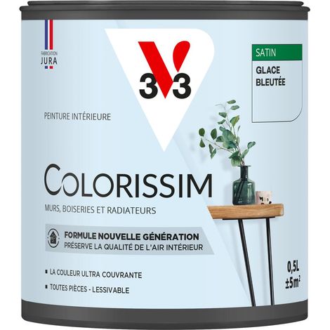 Peinture murale intérieure Colorissim® V33 Glace bleutée Satin 0,5L