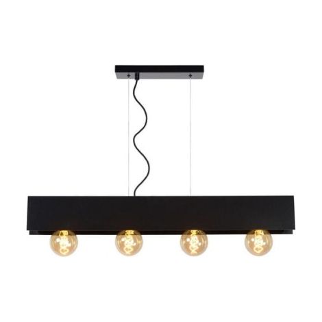 Lampadario Lucide Surtus nero 4 luci E27 dimmerabile