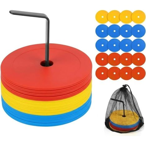 Cônes de Marquage Plats, Orange, Plastique, Polyvalents pour Football et Athlétisme, Légers et Pratiques
