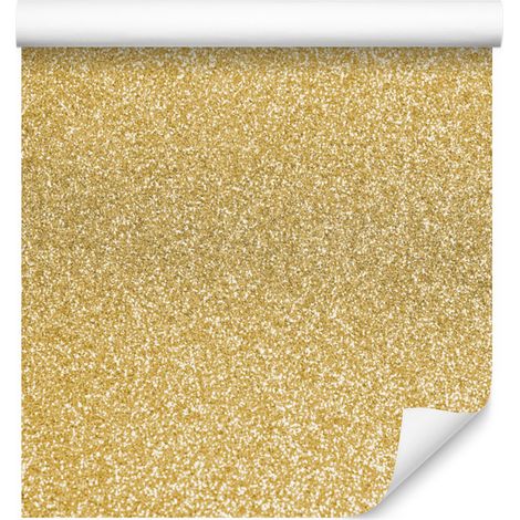Papier peint à paillettes or et crème, fond doré pour salon et chambre 50x1000 cm (1/5)