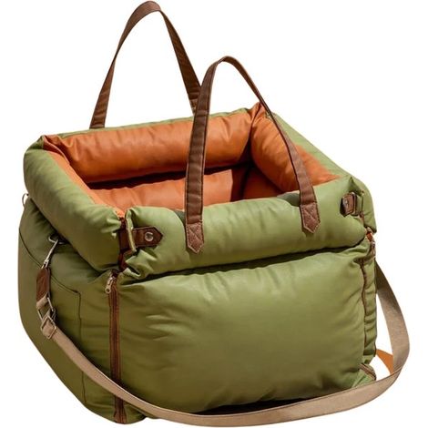 Siège auto en cuir véritable adapté aux chiens de petite et moyenne taille pesant jusqu'à 13,5 kg. Déhoussable (1/5)