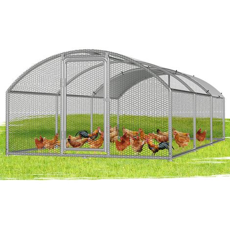 Jiubiaz Freilaufgehege 3x6x2m Bogenaufsatz - Hühnerstall aus Metall begehbar mit 18 m² Lauffläche, Tür & Riegel - Freigehege für Hühner, Kleintiere & Pflanzen