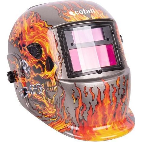 Casco de soldadura automático Fire Skull con visor amplio (1/5)
