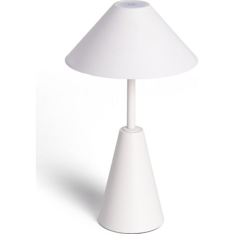 Lámpara de Mesa LED Portátil para Exterior Metal con Batería Recargable Chamle Blanco