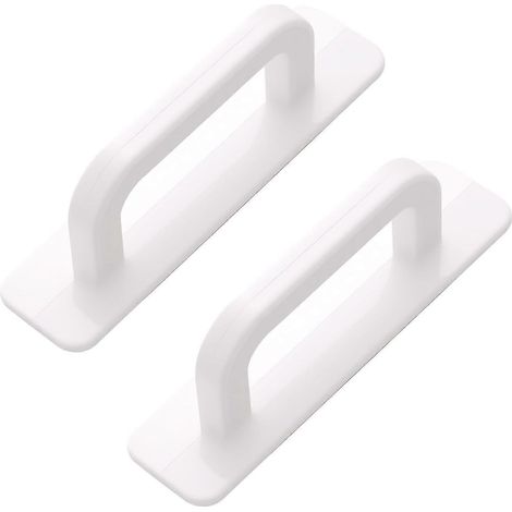 Lot de 2 poignées de porte-fenêtre, poignées de porte extérieure, poignées de porte coulissante auto-adhésives, pour meubles, armoires, fenêtres, portes coulissantes (blanc) (1/4)