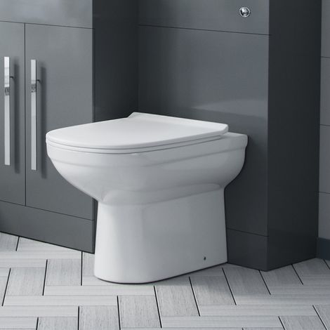 Debra Back To Wall Ceramic WC Toilet Pan with Soft Close Seat (1/5)