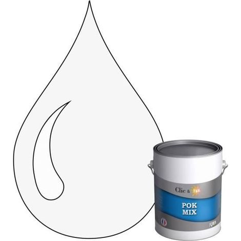 Peinture d'Accroche et Finition Acrylique Satinée - POK - POK MIX - RAL 9016 - 1L - Intérieur (1/4)
