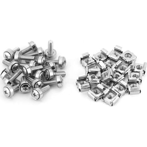 20Pcs écrou Prisonnier écrou Cage Réseau Rack Vis Et Cage écrous Assortiment Kit Vis De Montage Matériel(M5 20) (1/5)