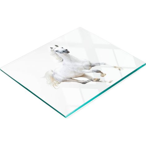 Tabla de cocina decorativa multifuncional de cristal con diseño de caballo árabe, 60x52 cm. (1/5)