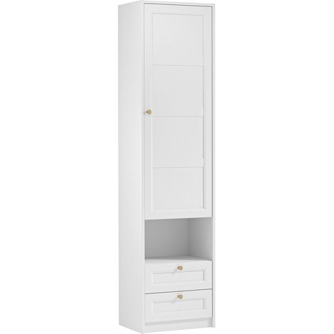 AX LIVING Weiß Schrank mit Schubladen Raiane S1T2S schmaler Kleiderschrank
