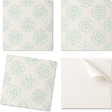 Juego de baldosas de vinilo decorativas para cocina o ba帽o con fondo de estampado floral, 20x20x20 cm.