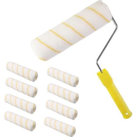 GENERIC-Lot de 9 Rouleaux à Peinture - Mini Rouleau à Peinture Avec Poignées en Caoutchouc - Convient Pour la Décoration Murale d'architecture et les fournitures de peinture.(23cm) (1/4)