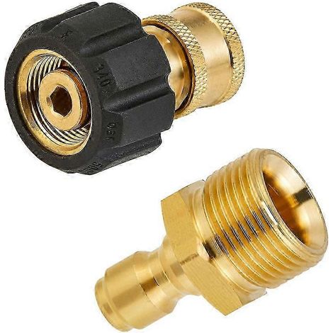 Kit d'adaptateurs pour nettoyeur haute pression, raccord rapide pour lance à mousse M22 vers raccord 1/4 pouce (1/5)