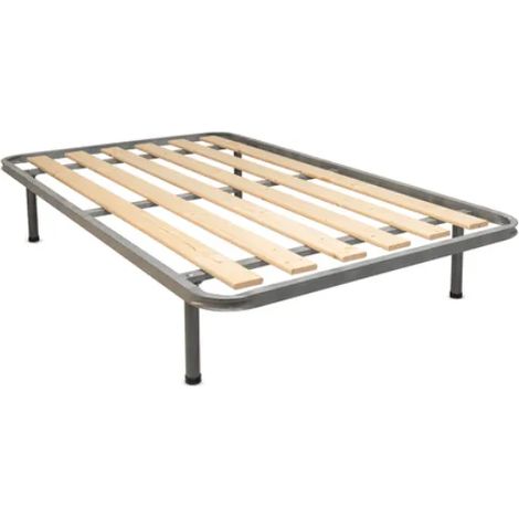 Rete A Tavole Per Letto 130x200 Ortopedica Rinforzata Con 4 Piedi in Ferro H30cm (1/5)