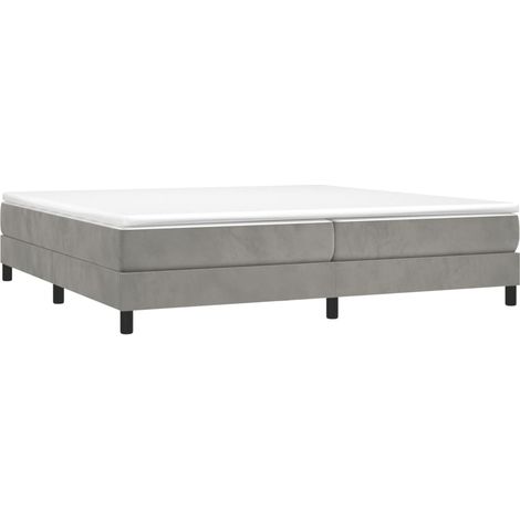 Boxspringbett mit Matratze Hellgrau 200x200 cm Samt vidaXL (1/4)
