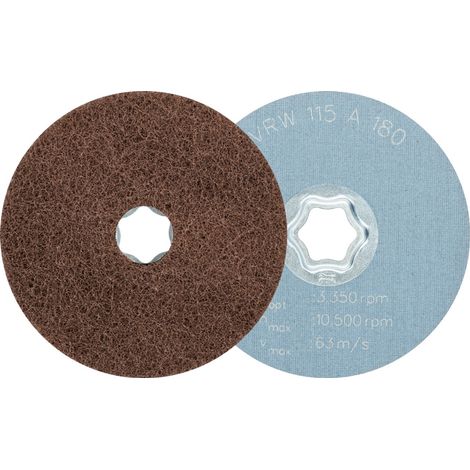 PFERD COMBICLICK weiche Vliesronde CC Ø 115 mm A180 zum reinigen und satinieren mit Winkelschleifer (1/5)