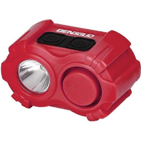 2-in-1 Fahrradscheinwerfer, wasserdichte Hupe, USB-C wiederaufladbar, Licht mit eingebauter Hupe, rot.