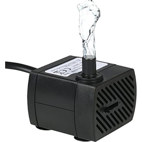 Mini pompe à eau submersible 350 L/h 5 W ultra silencieuse pour aquarium, fontaine pour animaux, circulation d'eau douce, hauteur 0,8 m, noire (1/5)