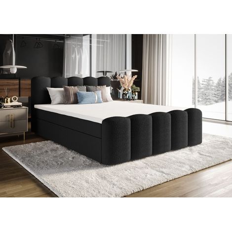 Lit Boxspring Quelle - Brun - 160x200 Cm - Lit Double - Design Moderne - Matelas À Ressorts Bonnell (1/3)