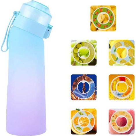 Générique Gourde Sport, avec Lot de 7 capsules aromatiques pour bouteille d'eau, Pods parfumés pour eau aromatique 0 sucre, Sans BPA, bouteille d'eau étanche, pour gym, bureau, course à pied，Dégradé b (1/4)
