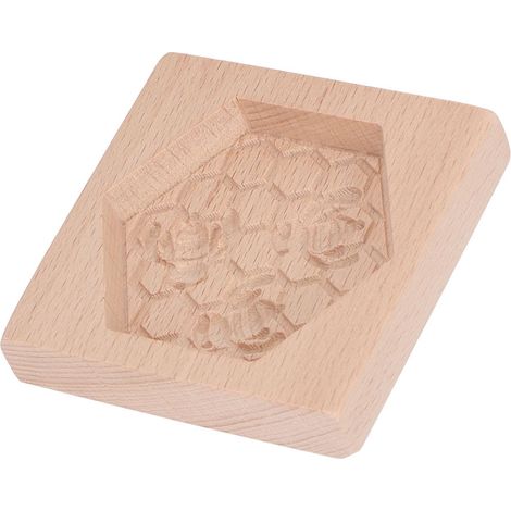 Moule à biscuits en bois de hêtre, réutilisable et lavable, pour la cuisine et la pâtisserie. (1/5)