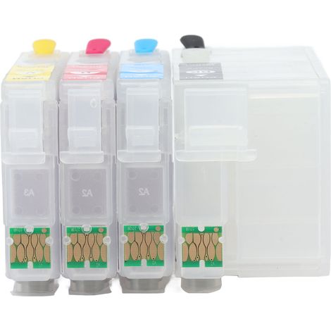 Cartouches d'encre rechargeables 4 couleurs avec puces permanentes : T252XL1/T252XL2/T252XL3/T252XL4 (1/5)