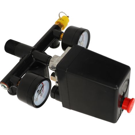 FBANG Valve régulateur pression compresseur air style EU 3 en 1 raccord rapide accessoires compresseur zinc alliage laiton ABS 6mm 20mm 9.5mm 15A 0-180PSI (1/5)