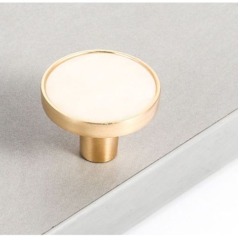 4pcs blanc Tiroir de Poignée Porte 32mm Bouton de Meubles Unique Trou Rond Boutons de Tiroir Boutons de Porte, Poignées de Meuble pour Placard Armoire Cuisine (1/5)