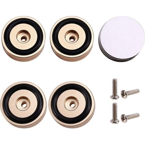 Lot de 4 pieds isolants HiFi pour platine vinyle, pointes de découplage audio, pour amplificateur/enceinte/platine vinyle, 40 x 15 mm, couleur or (1/5)