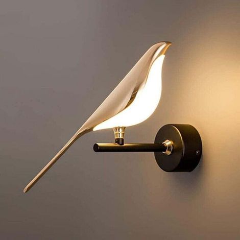 LED-Wandleuchte in Vogelform, modernes Design aus goldfarbenem Metall, drehbare Leuchte fürs Schlafzimmer (1/5)