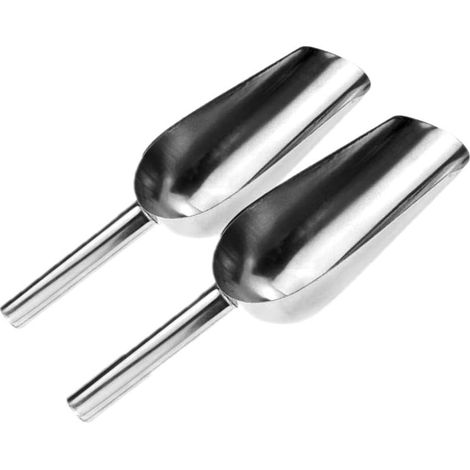 Lot de 2 pelles à glace en acier inoxydable durable, idéales pour la cuisine, les bars, les buffets, les fêtes et les mariages. (1/5)