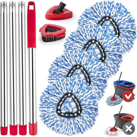 Têtes de balai et brosses de rechange pour le système O-Cedar EasyWring à un seul bac. Seau non inclus. Idéal pour une utilisation avec les kits de nettoyage. (1/5)