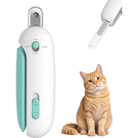 Coupe-griffes pour chat avec lame sécurisée, de couleur bleue, pour un entretien soigneux des griffes en milieu domestique.-AquaForge (1/5)