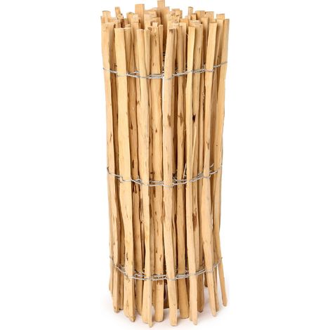 Garronda Cloture Jardin Exterieur à Planter en noisetier, clôture Jardin, clôture Bois, Bordure en Bois pour Jardin, ganivelle de Potager Exterieur GD-0079 (Écart des Lattes: 3-5 cm, 100 cm x 5m)