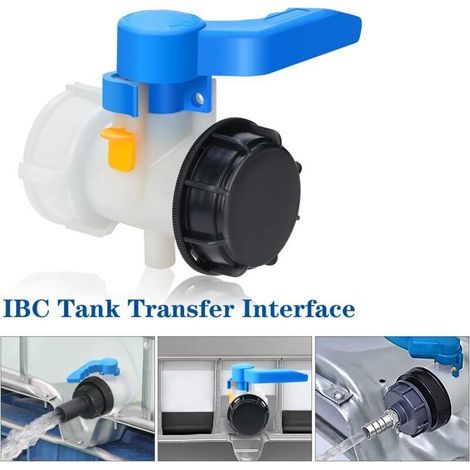 Adaptateur IBC 60mm – Vanne cuve 1000l en plastique – Étanchéité sans fuite – Compatible réservoirs d'eau et huile (1/5)